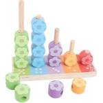Bigjigs Toys - Дървена игра - Моята първа игра за нанизване - Цветя (BB090)