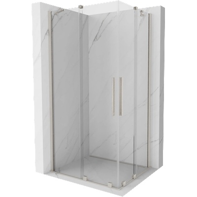 Mexen Velar Duo плъзгаща се душ кабина 90 x 80 см, прозрачна, четкан никел - 871-090-080-02-97 (871-090-080-02-97)