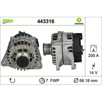 VALEO Alternátor 443316
