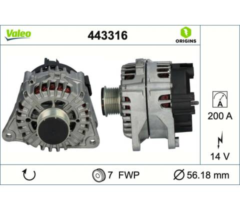 VALEO Alternátor 443316