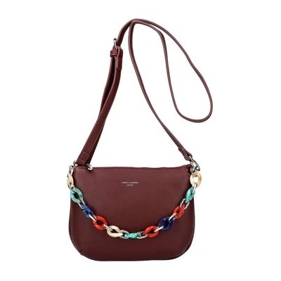 David Jones Bordó matná dámská crossbody kabelka CM5841
