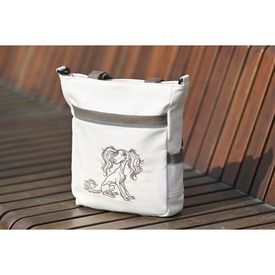 byEli Dámská kabelka / crossbody taška se salukou krémová-hnědá