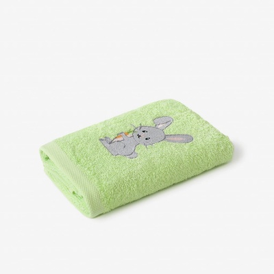 Goldea dětský ručník zajíček na zelené 30 x 50 cm