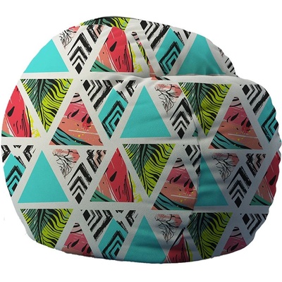 PUFRELAX Барбарон 600л. King Size, Watermelon Sugar, Перящ се калъф, Пълнеж с микс от мемори пяна и дунапрен, Принт (PUF-M-K-PTM-WMS)