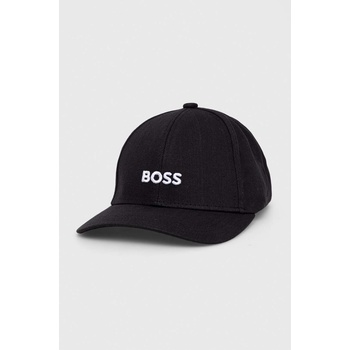 BOSS Памучна шапка с козирка boss в черно с апликация 50495121 (50495121)