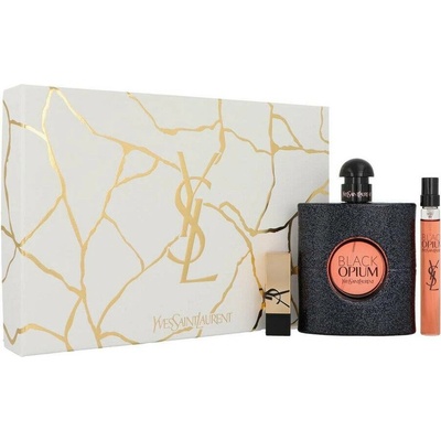 Yves Saint Laurent Opium Black dárková sada, EDP 90 ml + EDP 10 ml + rtěnka 1.3ml