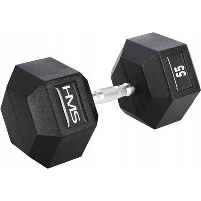 HMS Potažené pogumované jednoruční činky váhou 1 x 55 kg