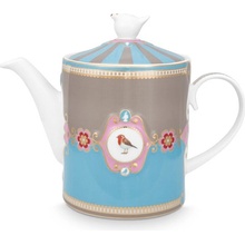 Pip Studio Love Birds Medallion čajová modrá-khaki 1,3 l