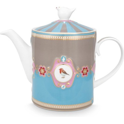 Pip Studio Love Birds Medallion čajová modrá-khaki 1,3 l