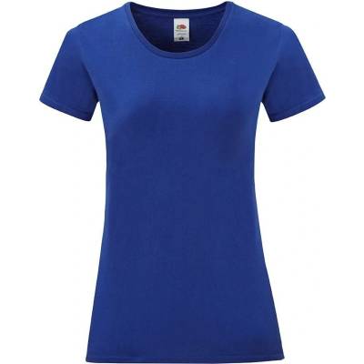Blue Iconic women's t shirt in combed cotton Fruit of the Loom modrá