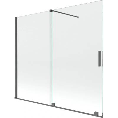 Mexen Velar двукрилен разтегаем параван за вана 180 x 150 cm, прозрачен, матово (896-180-000-01-66)