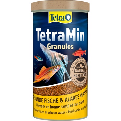 Tetra TetraMin Granules - slowly sinking fish food, ideal for fish in the middle water layer of the aquarium, 1 liter can - 4004218254350
