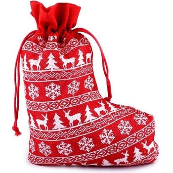 Mikulášska vianočná pančucha 20x27 cm červená 1ks