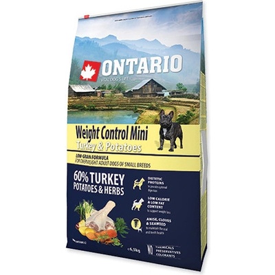 Ontario Mini Weight Control Turkey & Potatoes 6,5 kg