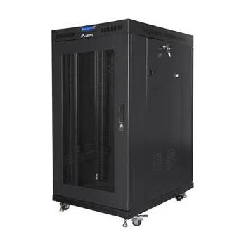 Lanberg Комуникационен шкаф, Lanberg rack cabinet 19" free-standing 22U/800x1000 (flat pack) with mesh door lcd black v2 (FF01-8022-23BL)