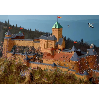 Grafika François Ruyer hrad Haut-Koenigsbourg 1000 dielov