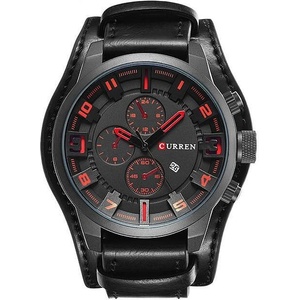 Curren Мъжки часовник Curren IRM Military, Черен / Червен (CURREN-8225-BLACK-RED) Часовници