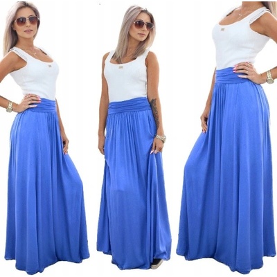 Fashionweek dlouhá letní sukně ze vzdušného materiálu MAXI MF5/M266 modrá