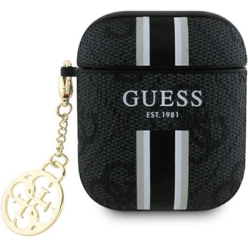 GUESS GUA2P4RPSK AirPods 1/2 покритие черен/черен 4G Charm Printed Stripes (3666339311063)