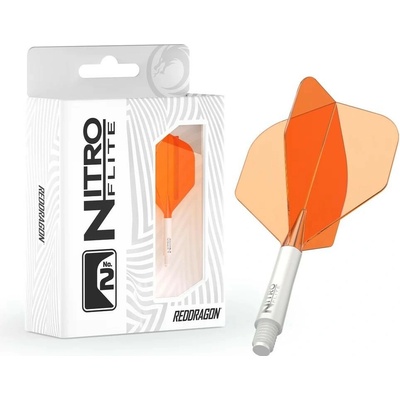 Red Dragon Nitro Flite bílo-oranžové integrované standard a střední násadky na šipky