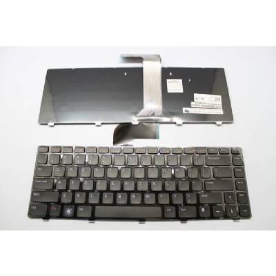 Клавиатура за лаптоп Dell, съвместима със серия Inspiron N5040 M5040 XPS L502, черна рамка, със сиви бутони, с подсветка, US/UK