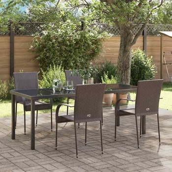 vidaXL Комплект за хранене в градината 5 pcs Кафяво (3379400)