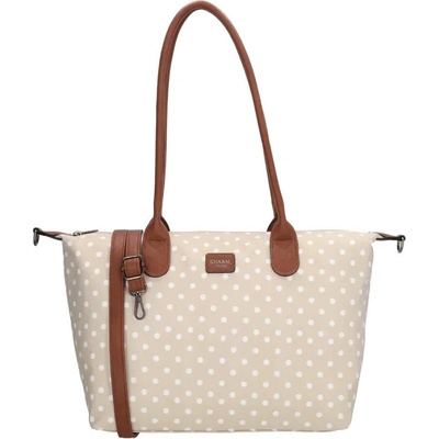 Béžová bodkovaná objemná shopper kabelka „Femine”