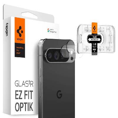 Комплект 2 броя предпазни стъклени протектори за камерата на Google Pixel 9 Pro XL - Spigen Glass Optik tR EZ Fit 2 Pack (прозрачен) (AGL08446)