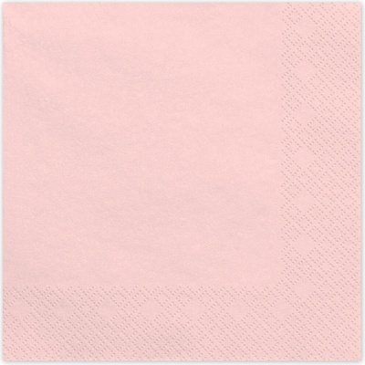 PartyDeco Papírové ubrousky růžové světlé 33x33cm