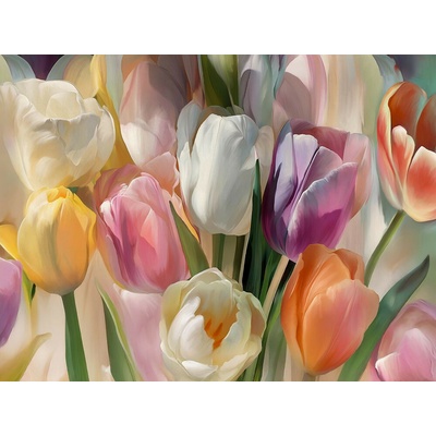 Obraz barevných tulipánů 1 deska 80x60