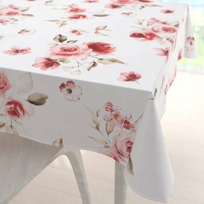 Biante Teflonový ubrus TF-023 Červené růže na bílém 80x80 cm