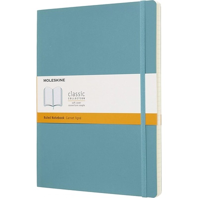 Moleskine Тефтер с меки корици Moleskine Classic Ruled XL - Светлосин, линирани листове (QP621B35)
