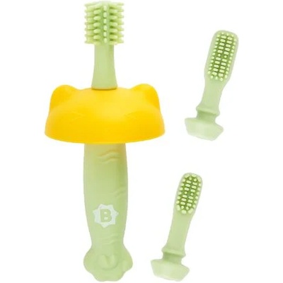 Badabulle Силиконова четка за зъби с три накрайника Badabulle (B032006)