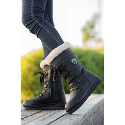 Moda Trend Дамски подплатени ботуши за сняг - Черни #358759 (358759_Бежов)