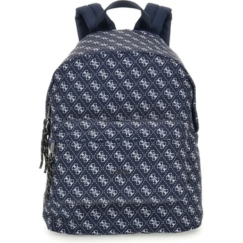 Guess Спортна раница за момче в тъмно син цвят покрита с бели лога Guess