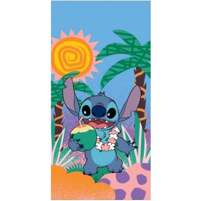 Halantex plážová osuška Lilo & Stitch motiv Kokosová pohoda 70 x 140 cm