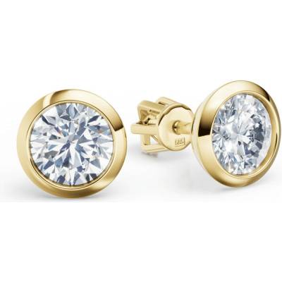 DF Dámske náušnice 3678 zo žltého zlata s diamantmi s celkovou hmotnosťou 1,80 ct
