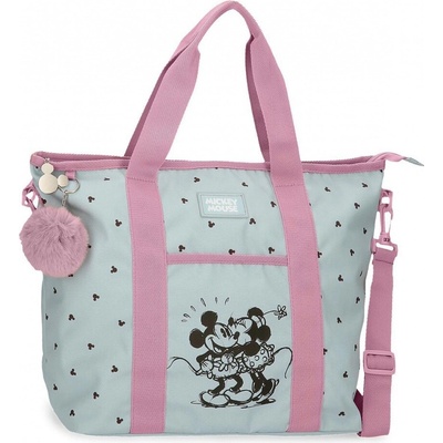 Dámska taška Mickey & Minnie Kisses svetlomodrá s ružovými detailmi 22 l 3797321