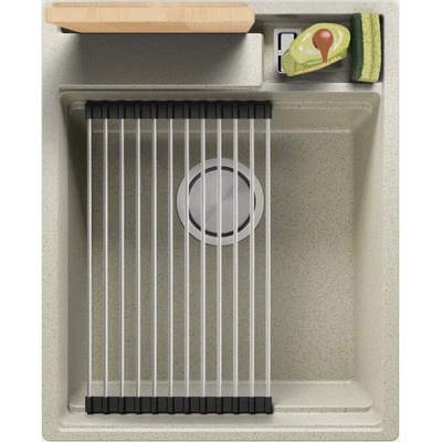 Твоят Стил Бежова гранитна кухненска мивка Осло 45 Премиум 430 x 530 мм