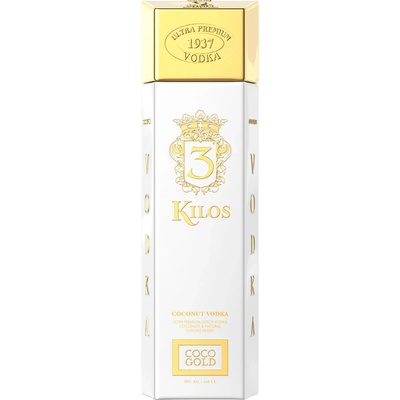 3 Kilos Vodka Coco Gold 30% 1 l (čistá fľaša)