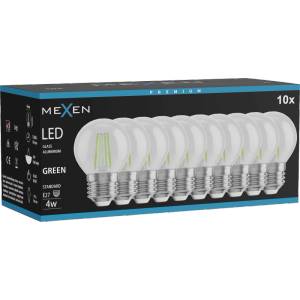 Mexen Vintis 10x LED филамент крушка E27, G45, 4W, 55 lm, зелена - L156-E27-04XX-46x10 (L156-E27-04XX-46x10)