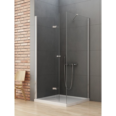 New Trendy New Soleo sprchovací kút 90x80 cm štvorcová chromová lesklé/priehľadné sklo D-0148A/D-0088B