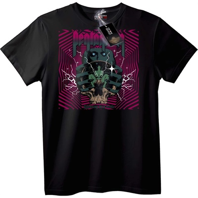 NOONEBRAND Тениска Паник Череп Електрик - 6XL, Black