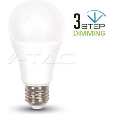LED žiarovka V-TAC E27 9W, 806lm, A60, 3 farby bielej LED teplá 3000K + denná 4000K + studená 6400K