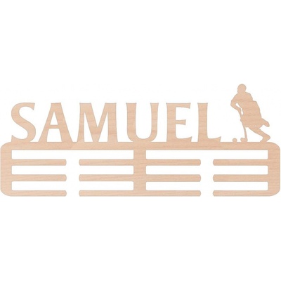 ČistéDřevo Dřevěný věšák na medaile florbal Zvolte Muž – Zboží Dáma