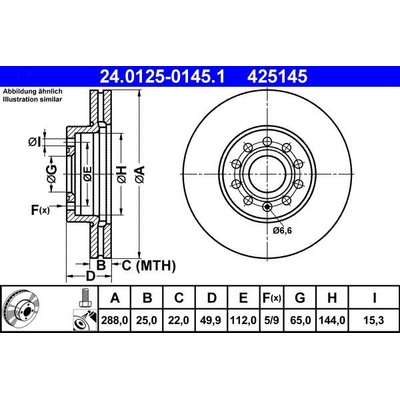 Brzdový kotouč ATE CRYO 24.0125-0145 (AT 425145) | Zboží Auto