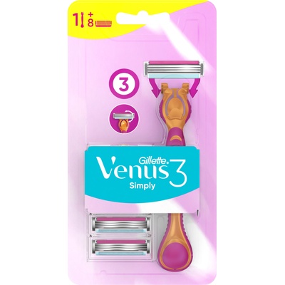 Gillette Venus 3 Дамска самобръсначка Simply Hybrid, 8 ножчета