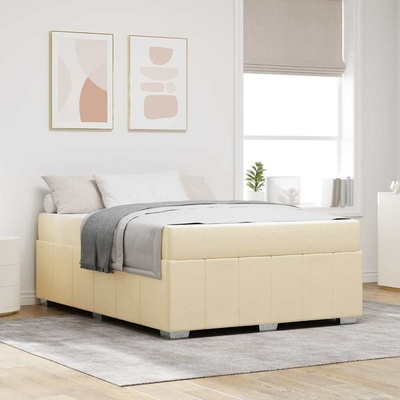 zahrada-XL 3398291 Rám postele s matrací Krémová textil