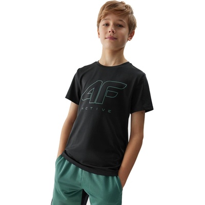 4F JUNIOR TSHIRT FNK 4FJWSS24TFTSM691 20S DEEP BLACK Černá