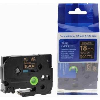 Pro Brother Съвместима лента с Brother TZ-344 / TZe-344, 18mm x 8m, златен печат / черен фон (TZe344)